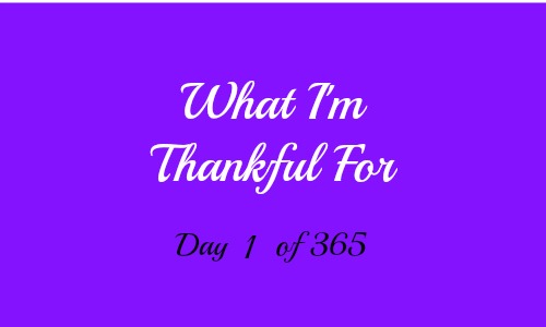 What I'm Thankful For Day 1 of 365