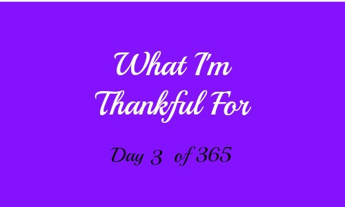 What I'm Thankful For Day 3 of 365