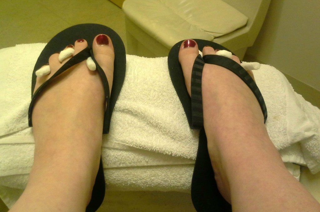 Pedicure I Received at Aveda Spa and Salon at Macy's for Fall 2013 Spa Week | Optimistic Mommy