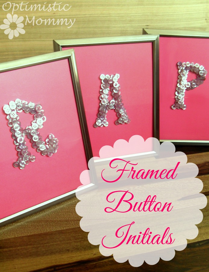 Button Crafts - Framed Initials Decor | Optimistic Mommy