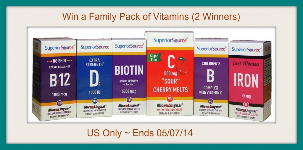 Superior Source Vitamin Family Pack Giveaway (US - Ends 5/7) | Optimistic Mommy