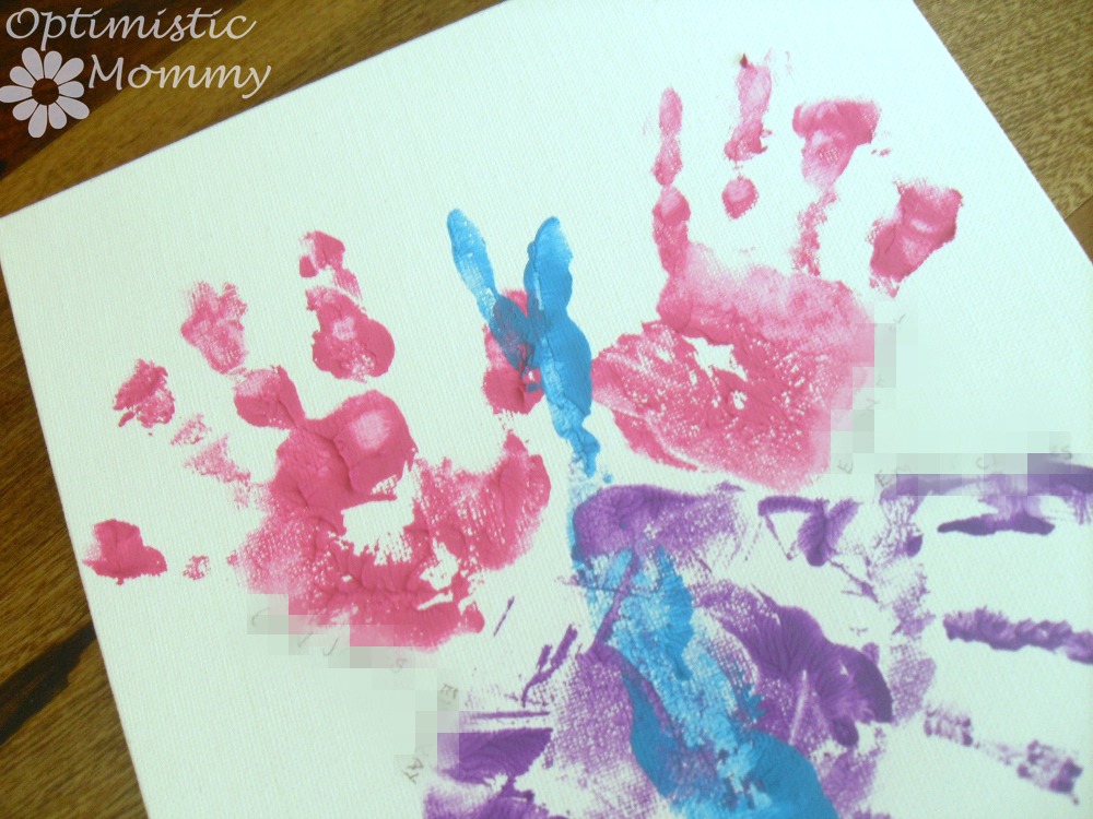 Father's Day Crafts - Hand Print Canvas Gift for Dad | Optimistic Mommy