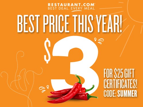 $25 Restaurant.com Certificates For Only $3! | Optimistic Mommy