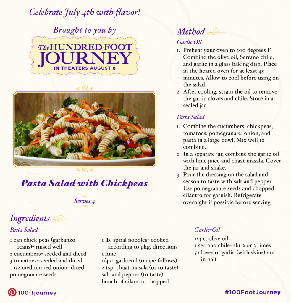 Pasta Salad With Chickpeas Recipe - Inspired by The Hundred-Foot Journey #100FootJourney #FoodieFriday | Optimistic Mommy
