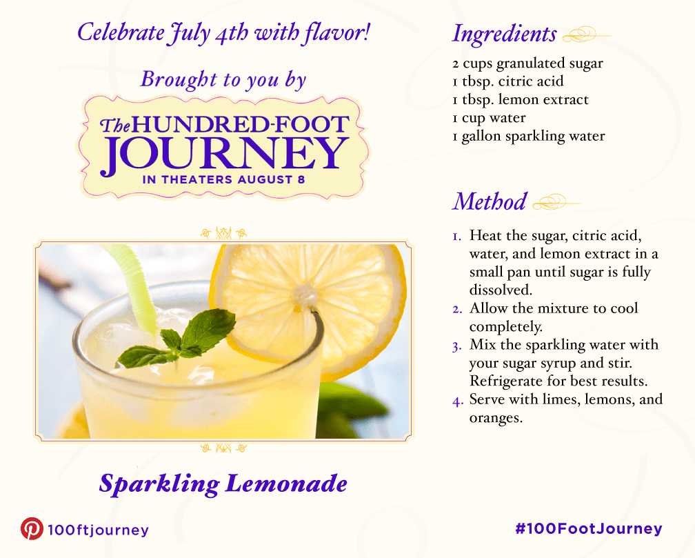 Sparkling Lemonade Recipe - Inspired by The Hundred-Foot Journey #100FootJourney #FoodieFriday | Optimistic Mommy