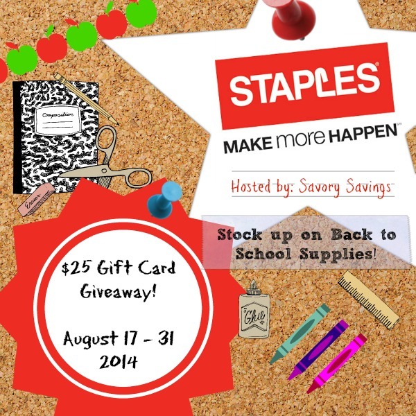 Staples $25 Gift Card Giveaway (Ends 8/31) | Optimistic Mommy