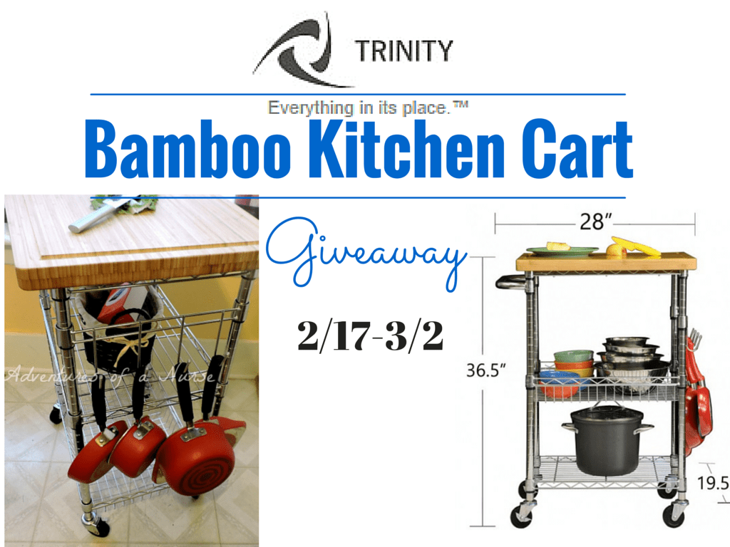 Bamboo Kitchen Cart #Giveaway (Ends 3/2) | Optimistic Mommy