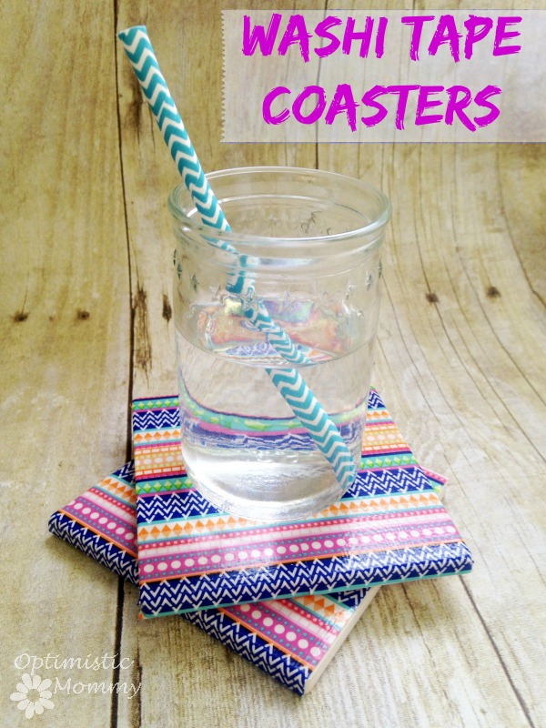 Washi Tape Coasters: Do you want to craft some custom coasters for your space? Or perhaps you want to freshen up some old coasters you already have. Whatever the case may be, take a look below at these easy DIY washi tape coasters you can try. | Optimistic Mommy