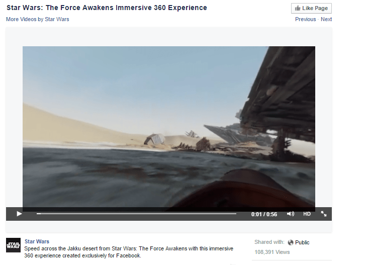 Star Wars The Force Awakens Facebook 360 Video