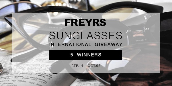 FREYRS Sunglasses International Giveaway - 5 Winners (Ends 10/2)