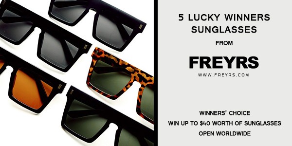 FREYRS Sunglasses International Giveaway - 5 Winners (Ends 10/2)