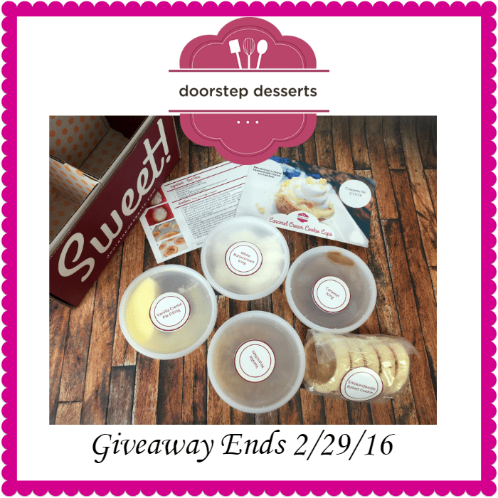 Doorstep Desserts Giveaway - Enter to win a month of Doorstep Desserts (4 Kits Total)!  Giveaway ends 2/29/16 at 11:59pm EST