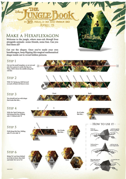 Jungle Book Hexaflexagon Activity Sheet
