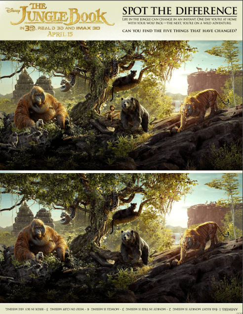 Jungle Book Spot The Difference Activity Sheet