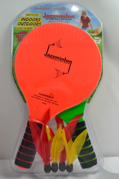 You can get your family up and moving and even laughing thanks to the fun Jazzminton paddle game from Funsparks.