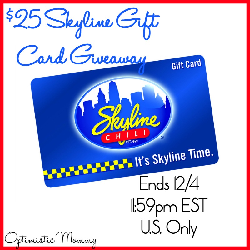 Enter to win a $25 Skyline gift card! Giveaway ends 12/4/2016. Good luck!