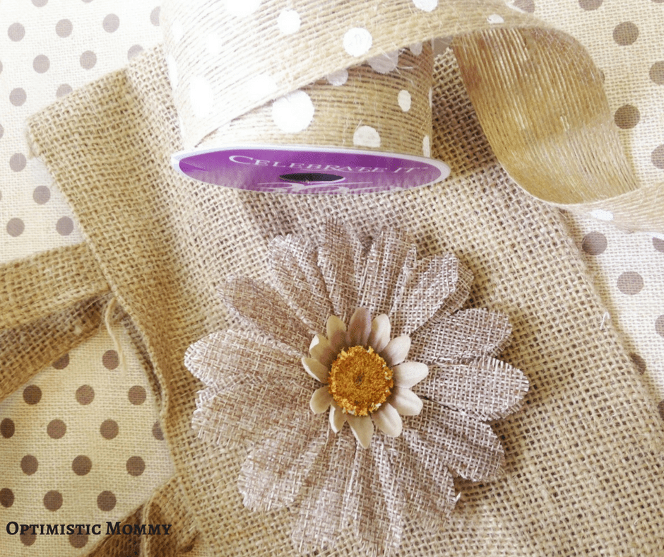 Burlap Bag DIY For Spring: Make our budget-friendly Burlap Bag DIY for Spring with simple tutorial and inexpensive supplies you can find in dollar stores!