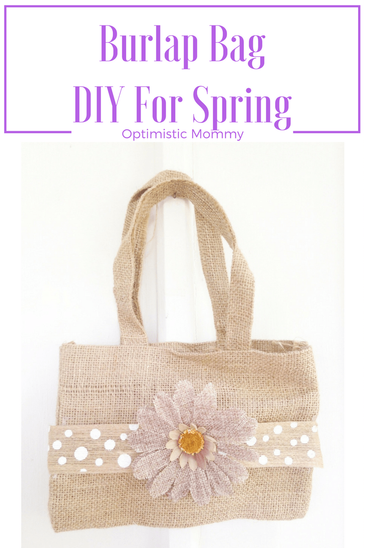 Burlap Bag DIY For Spring: Make our budget-friendly Burlap Bag DIY for Spring with simple tutorial and inexpensive supplies you can find in dollar stores!