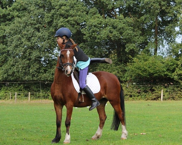 kid riding horse