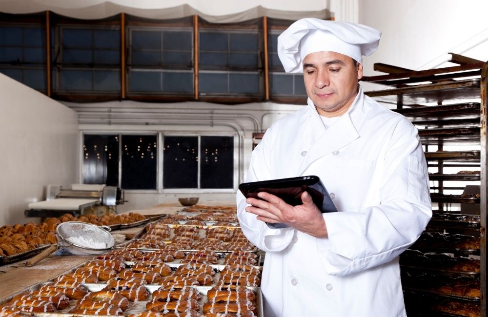 chef in bakery warehouse