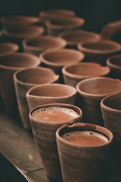 chai filled  in pots