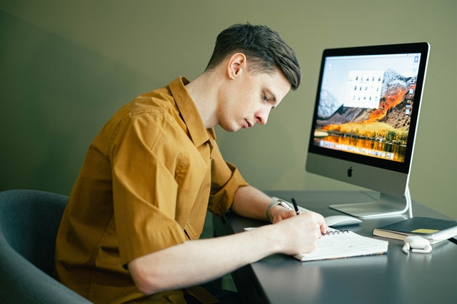 man working from home 