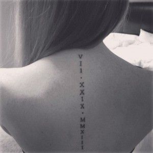 Date Inspired Spine Tattoo for Women