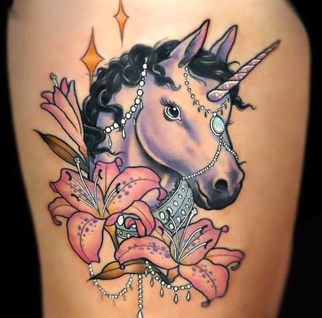 Spine Tattoo Bright Idea Unicorn Print
