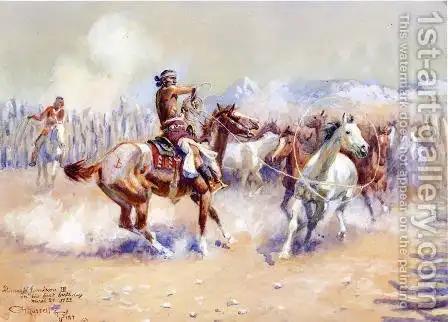 Navajo Wild Horse Hunters by Charles Marion Russell