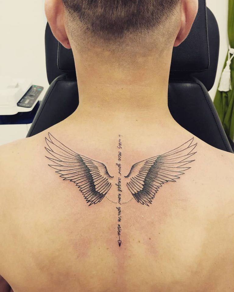 Spine Tattoo Angel Wing Inspo