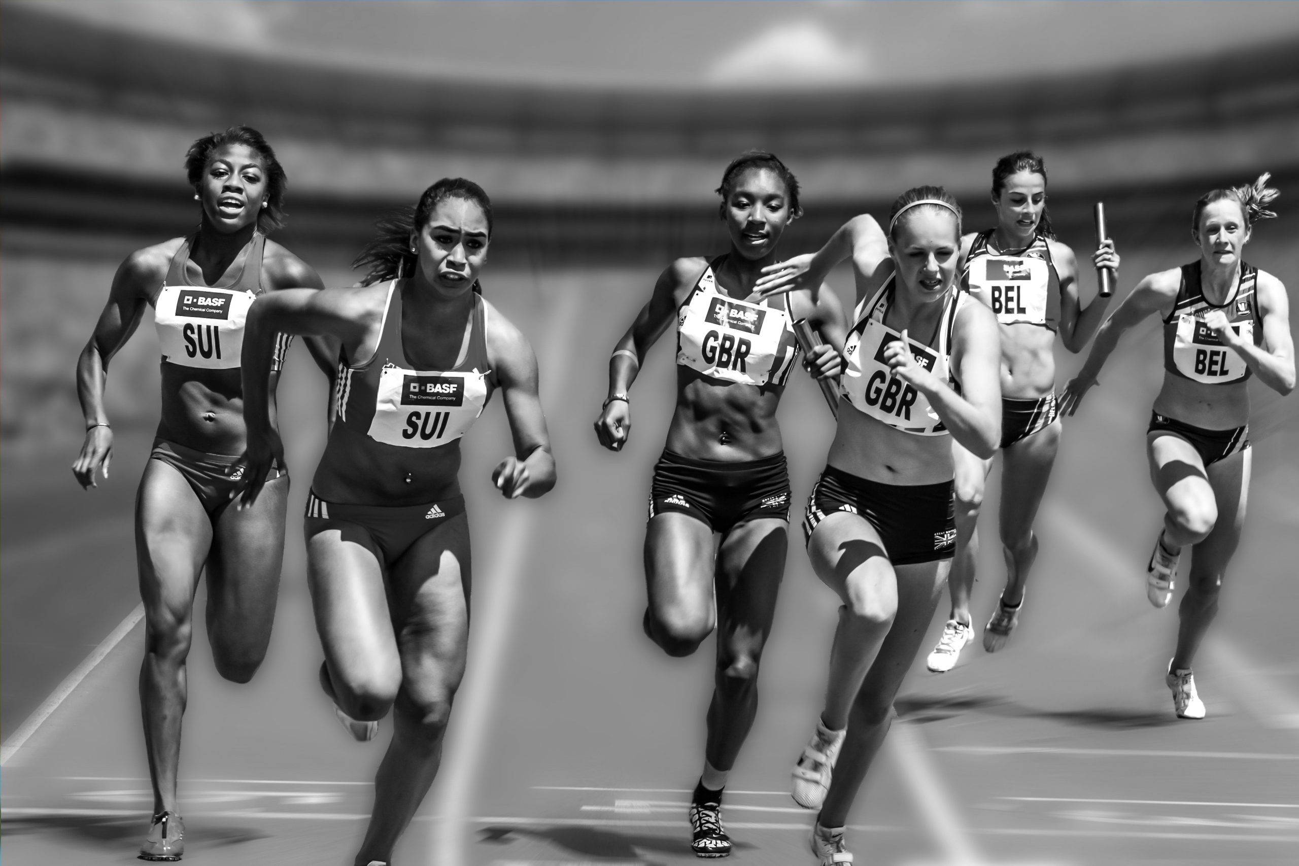 Women running for a competition