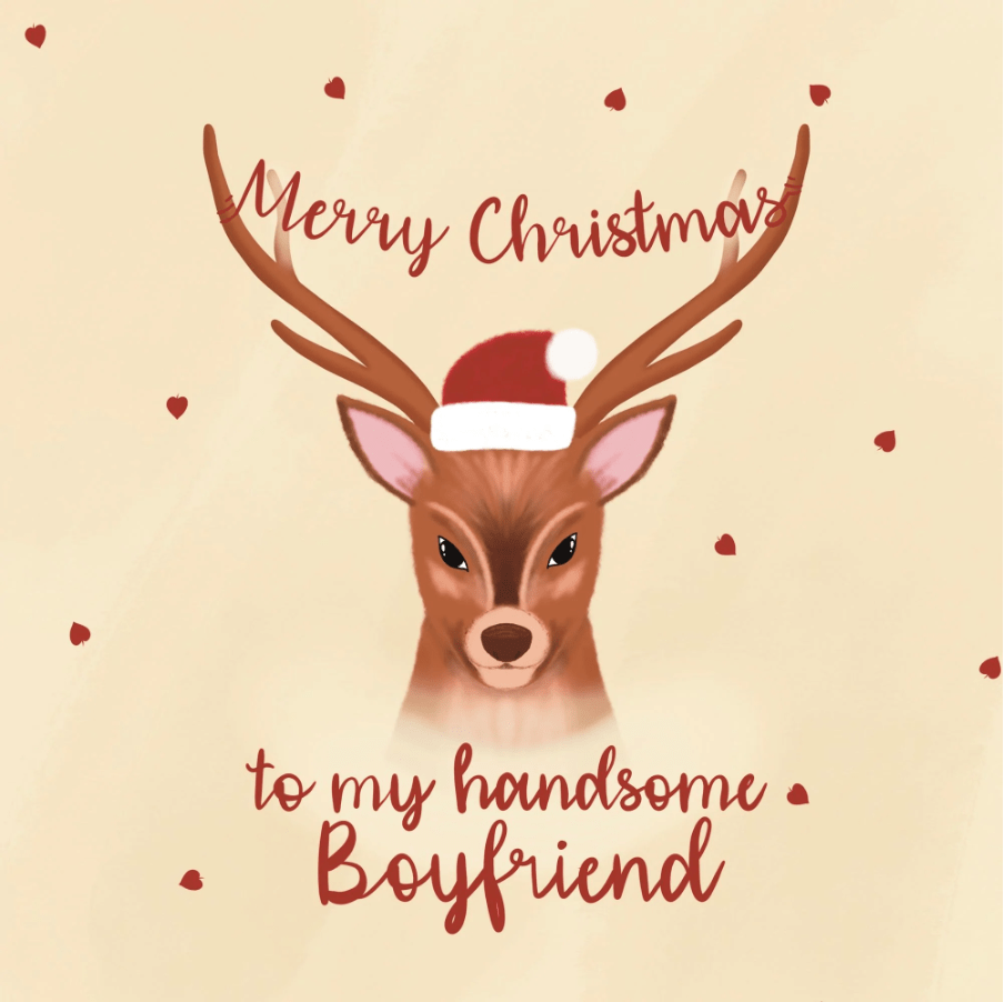 A Christmas card for a boyfriend.