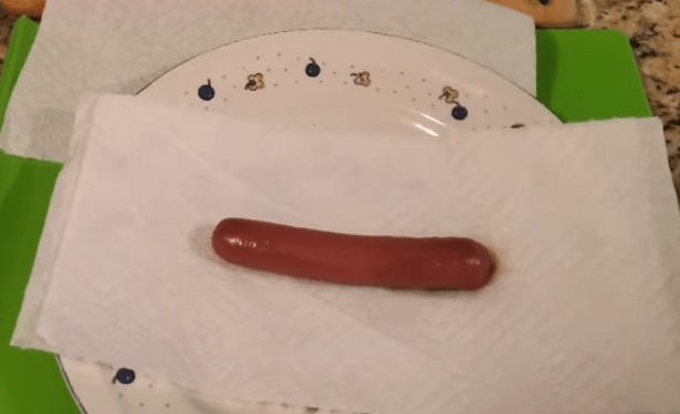 Take the hot dogs out of the microwave