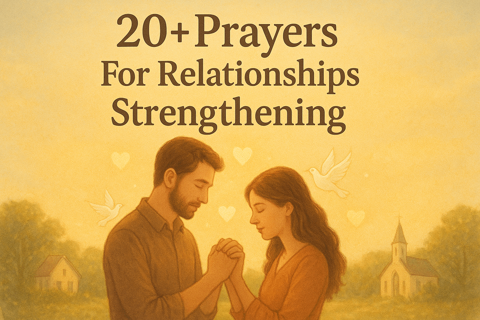 Couple Praying in Golden Light