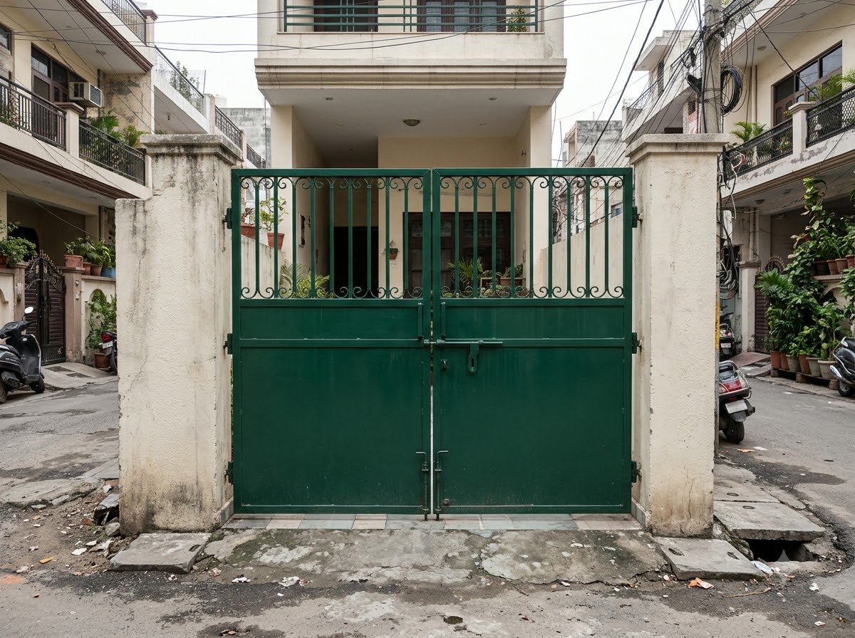 MS sheet gate with grill top