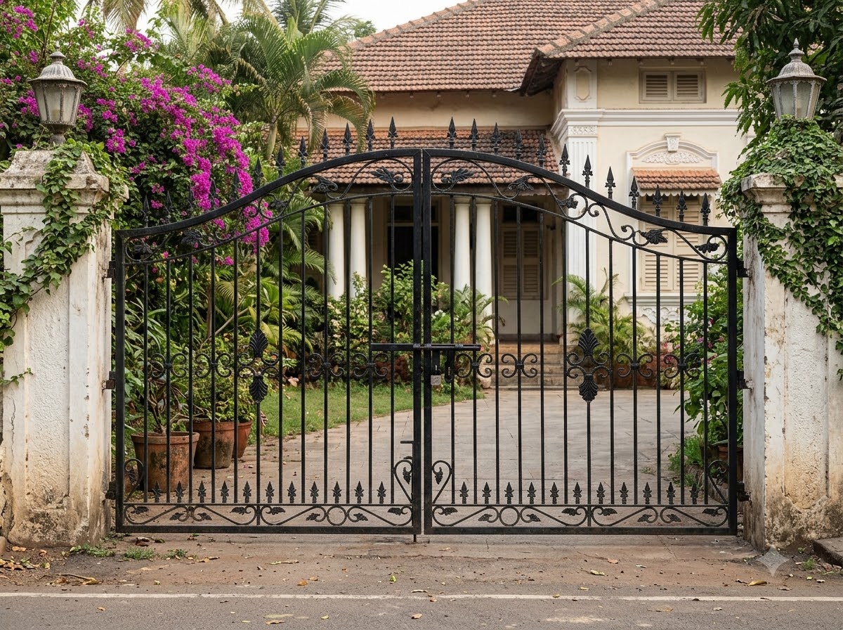  Wrought iron scroll gate