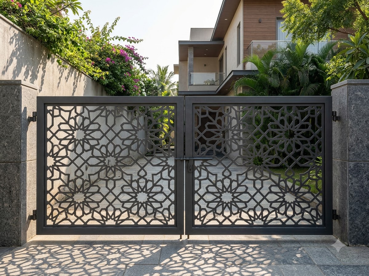 CNC laser-cut panel gate